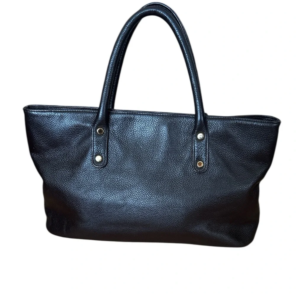 Onna Ehrlich Pebbled Leather Tote | Chocolate Brown Work Bag | Quiet Luxury - Picture 5 of 15